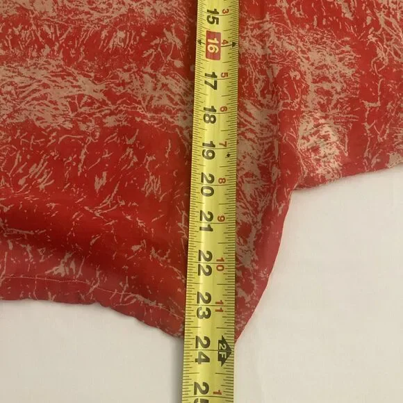 Rachel Zoe Silk Blouse SIZE 8 Sheer Dolman Long Sleeve Abstract Art to Wear - Picture 10 of 11